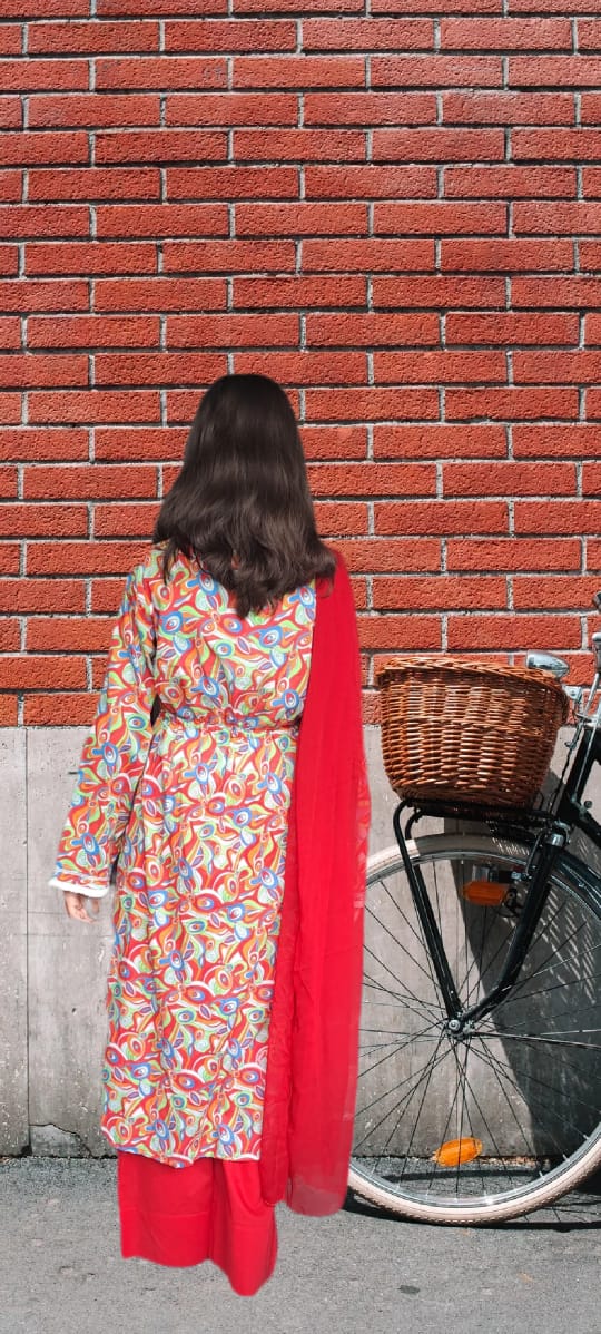 Printed Lawn Shirt with Plane Trouser - Image 2