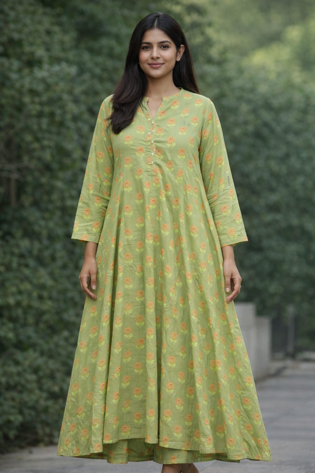 Sapphire 1 Piece Lawn Shirt – Light Green Floral Printed Summer Wear - Image 2