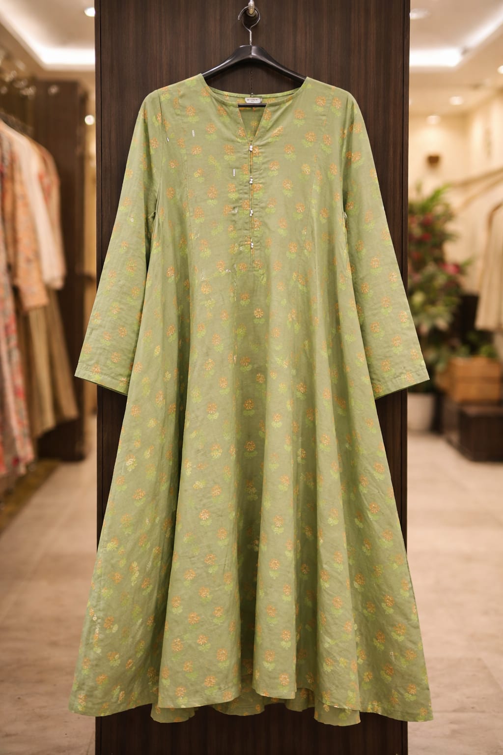 Sapphire 1 Piece Lawn Shirt – Light Green Floral Printed Summer Wear