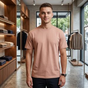 Signature Minimalist Crew Neck Tee – Premium Terracotta Edition